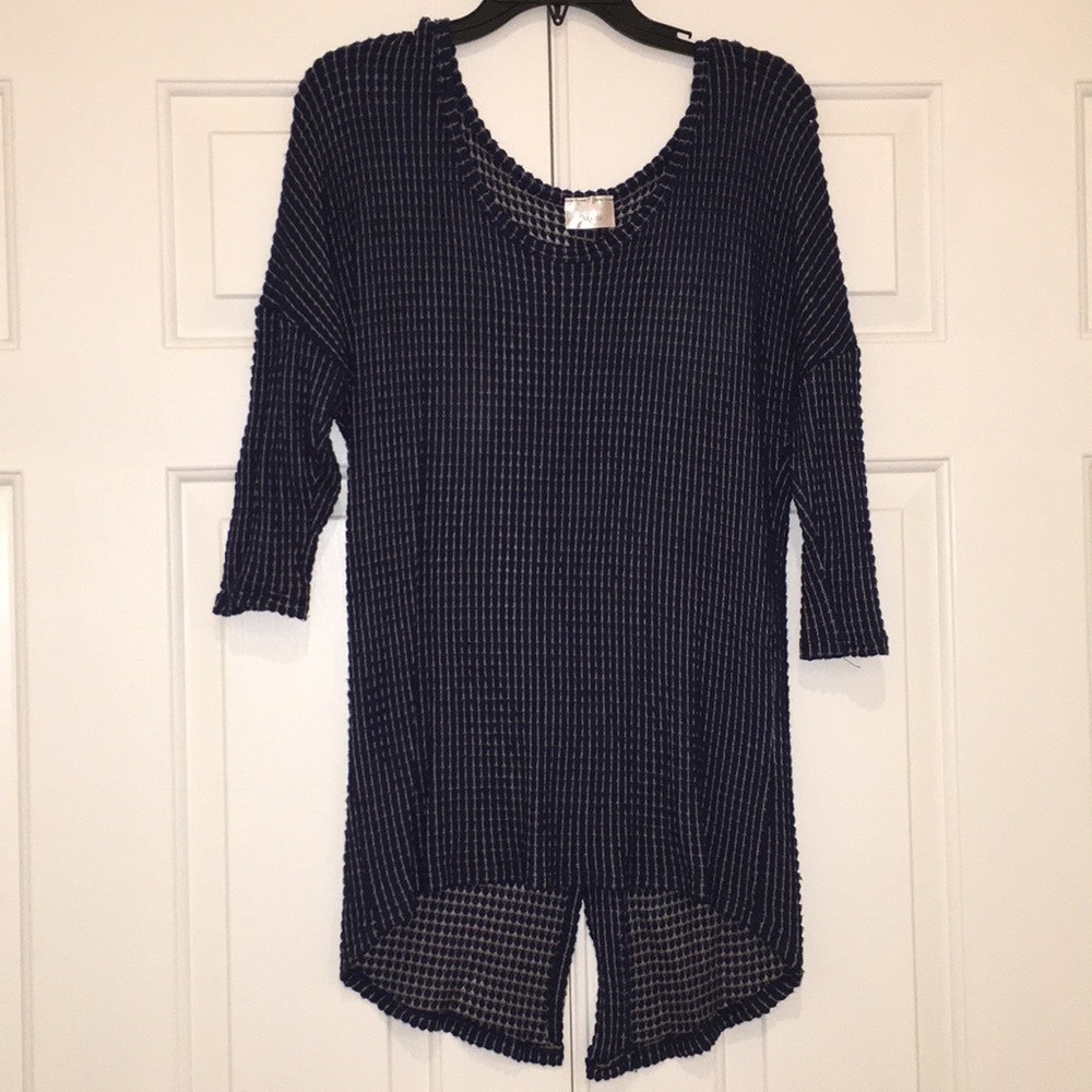 Navy Blue Sweater Cardigan with Buttons